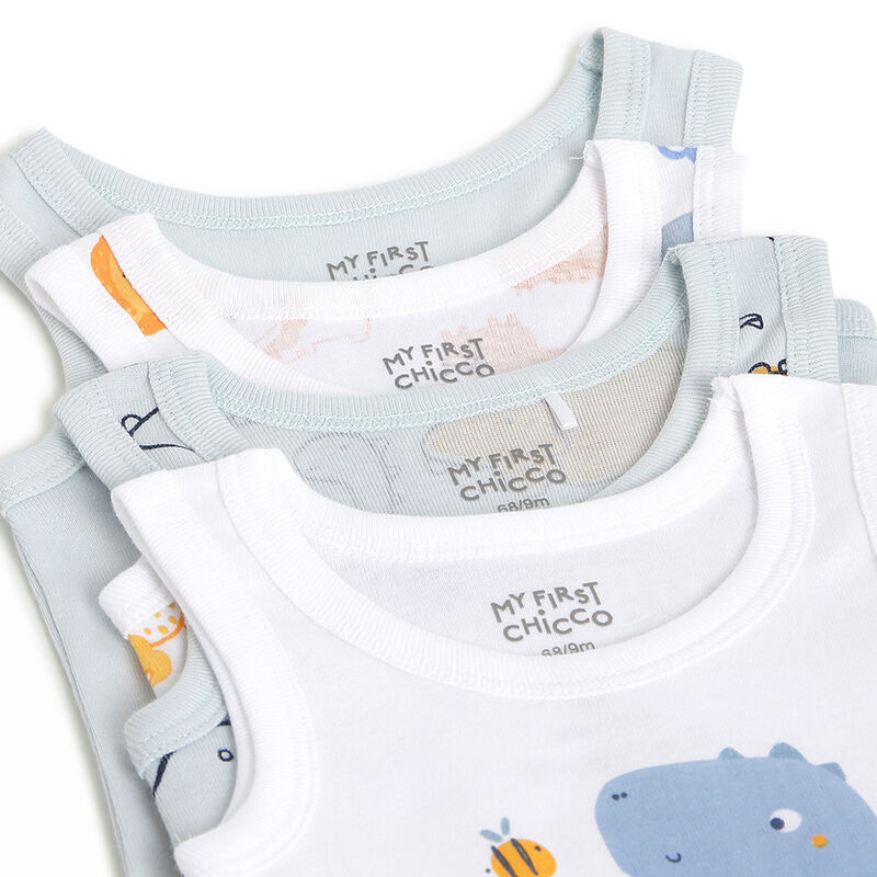 Infants Multicolor Printed Sleeveless Bodysuit (Pack Of 4) image number 10